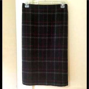 Talbots Black Plaid Winter Skirt